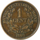Dansk Vestindia: 1 Cent 1860, kv. 1+ thumbnail