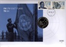 Myntbrev. Nr. 235, FN får eget flagg 70 år thumbnail