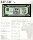 Liberia: 5 Dollars 1991, kv. 0 (Nr.27), bakark medfølger thumbnail