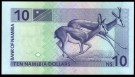 Namibia: 10 Namibia Dollars, (1993) ND #1a, kv. 0 (Nr.132), bakark medfølger thumbnail