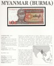 Myanmar: 1 Kyat 1990, #67, kv.0 (Nr.138), bakark medfølger thumbnail
