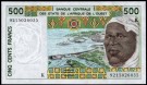 Senegal: 500 Francs 1992, #710Kb, kv. 0 (Nr.108), bakark medfølger thumbnail