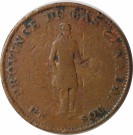 Half Penny 1837, Kv. 1- (Nr. 2974), City Bank KM#Tn6, Sou thumbnail