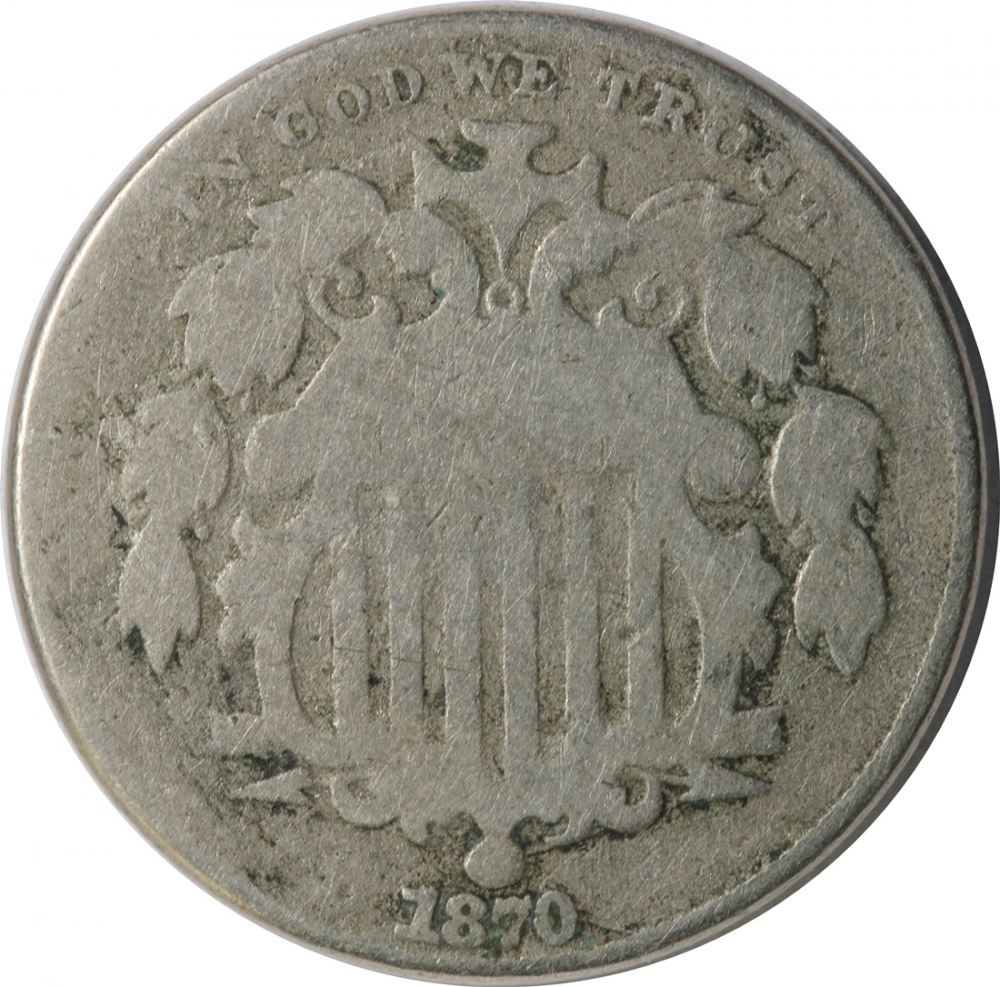 Shield (1866-1883) , Vekt: 5 gr. // Metall: Kobber og Nickel // Diameter: 20,5mm.